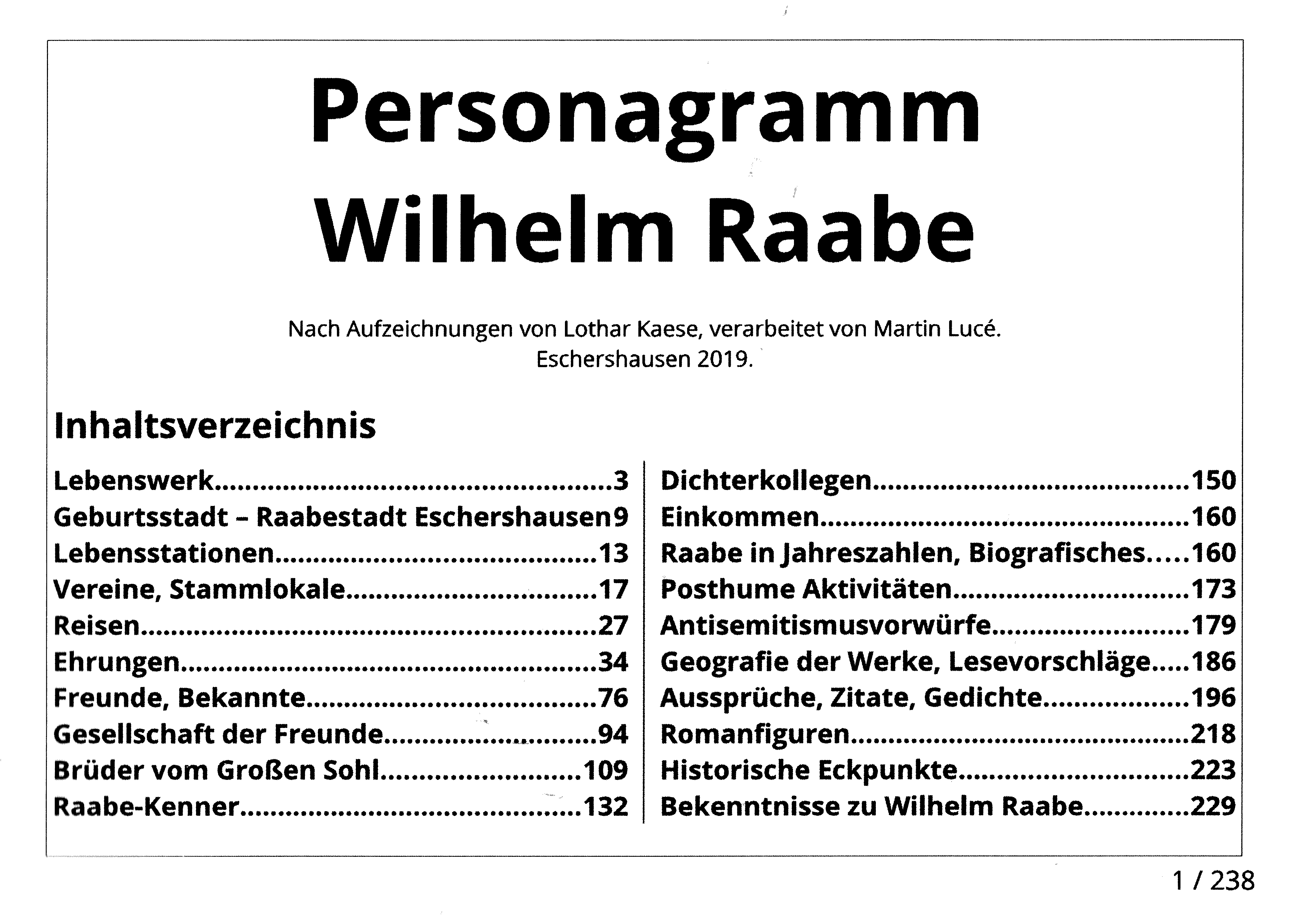 Frontseite des Buchs Personagramm Wilhelm Raabe (2019)